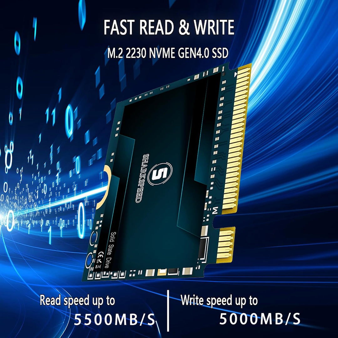 M.2 2230 SSD 2TB SHARKSPEED NVMe PCIe Gen 4.0 x4 30mm, SSD Festplatte Interne Solid State Drive für