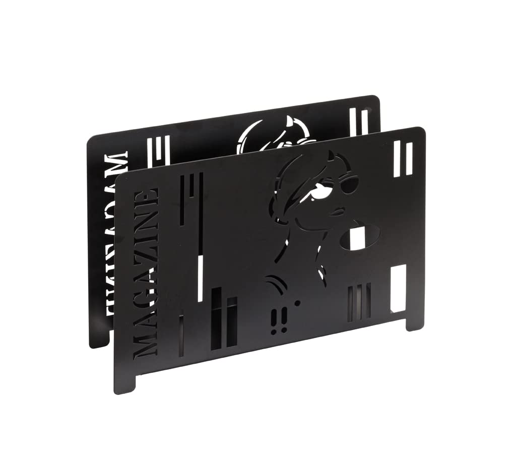 HAKU Zeitschriftenständer Metall schwarz Zeitungsständer Zeitungsablage - Masse: B 37 x H 26 x T 12