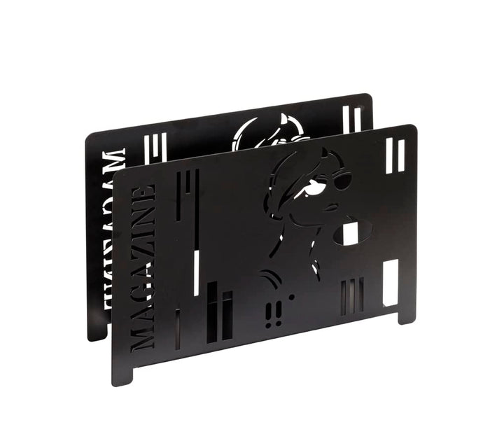 HAKU Zeitschriftenständer Metall schwarz Zeitungsständer Zeitungsablage - Masse: B 37 x H 26 x T 12