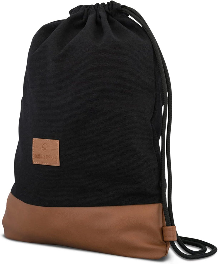 Johnny Urban Turnbeutel Damen &amp; Herren Schwarz - Luke - Beutel Rucksack mit Kordelzug - Baumwoll Can