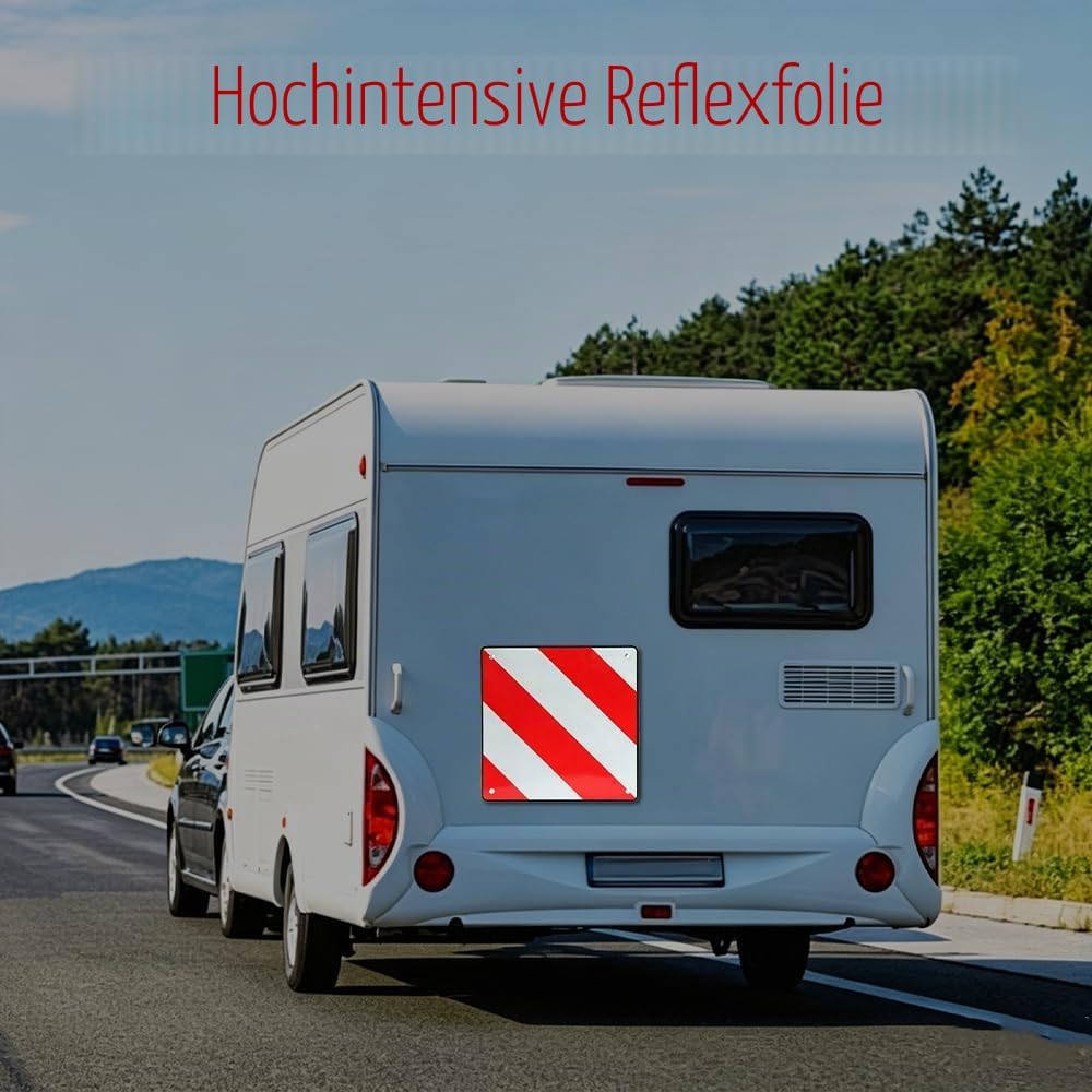 Warntafel Italien und Spanien, Warntafel Fahrradträger mit 4 Spannseilen, Faltbar Reflektierendes Wa