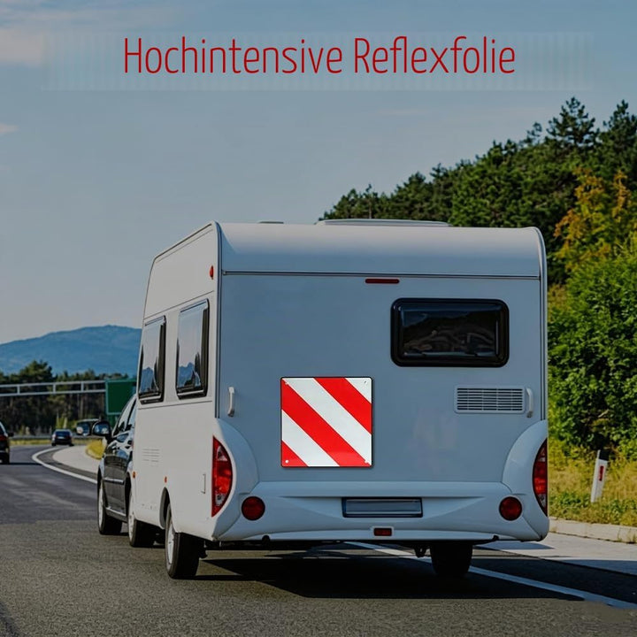 Warntafel Italien und Spanien, Warntafel Fahrradträger mit 4 Spannseilen, Faltbar Reflektierendes Wa