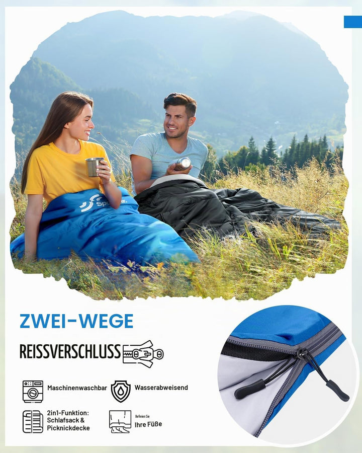 Schlafsack Sommer Schläfsack: Sportneer Warmes Sommer Schlafsacke Tragbar Leicht Wasserdicht Sleepin