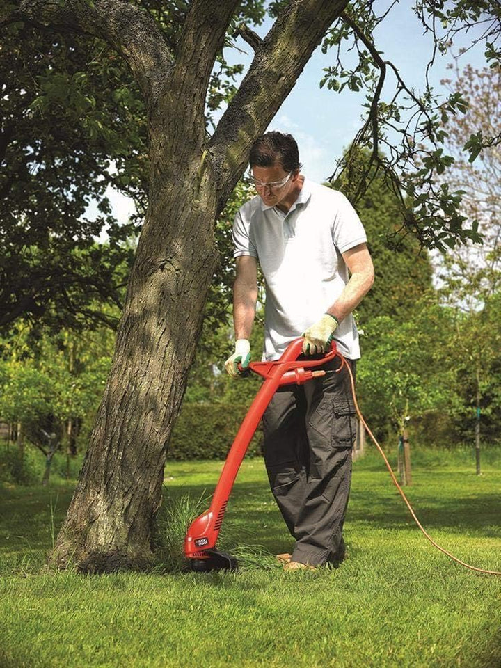 Black+Decker Elektro Rasentrimmer, Motorsense, (300W, 25 cm Schnittbreite, Zweihand-Ausführung, Fade