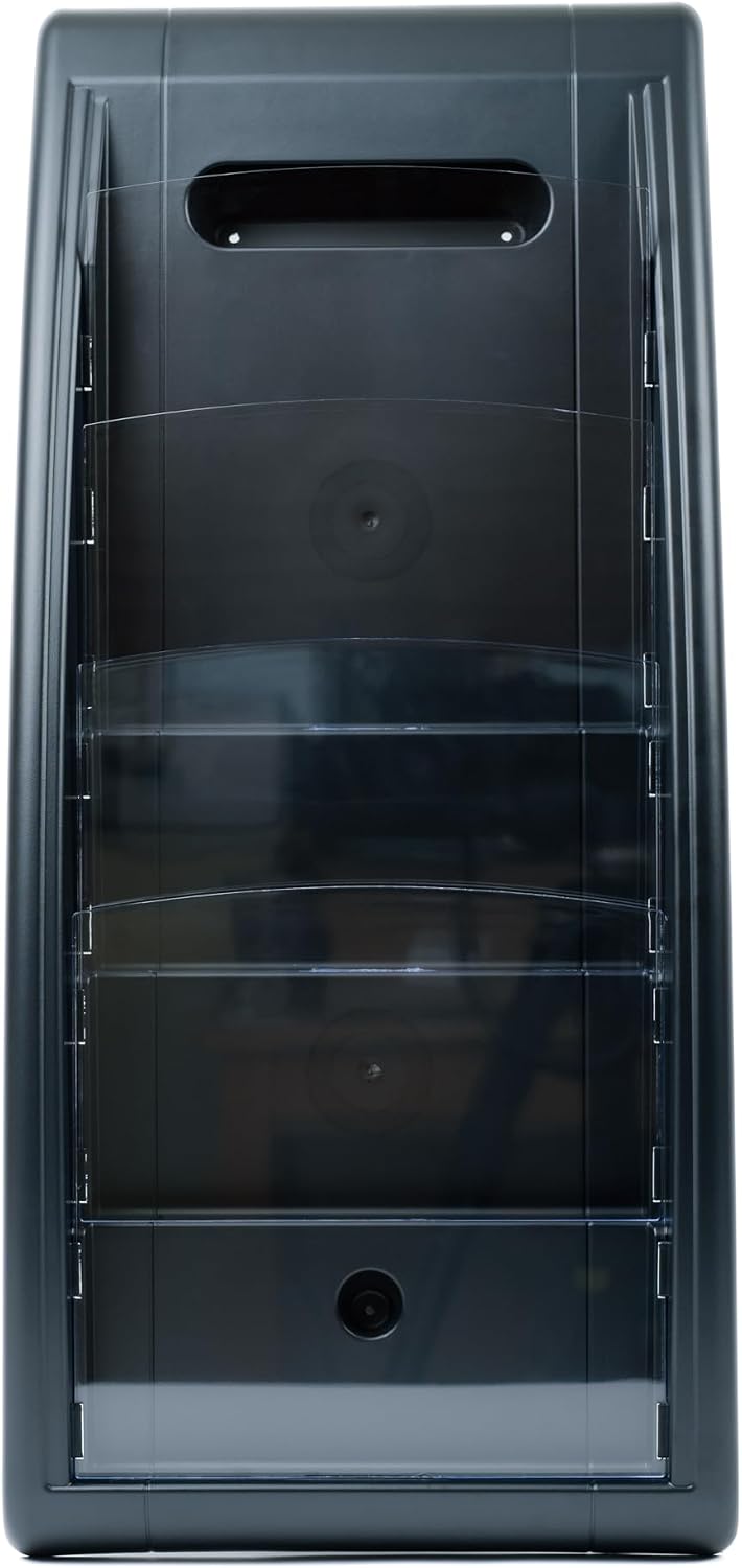 Fast Paper Quick Fit Prospekt-Wandhalter (5 x 1/3 A4 Fächer, B 18 x T 9,5 x 65 cm), schwarz