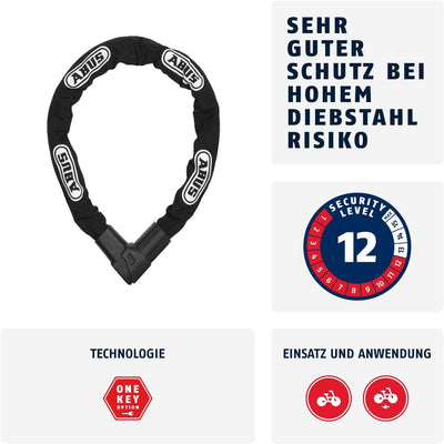 ABUS Kettenschloss CityChain 1010 – Fahrradschloss aus gehärtetem Stahl – ABUS-Sicherheitslevel 12 S