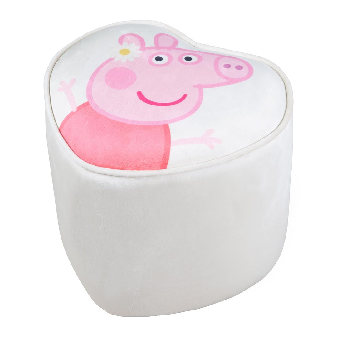 roba Pouf Coeur en Velours pour Chambre Enfant Peppa Pig - Tabouret Solide et Doux - Assise Stable d