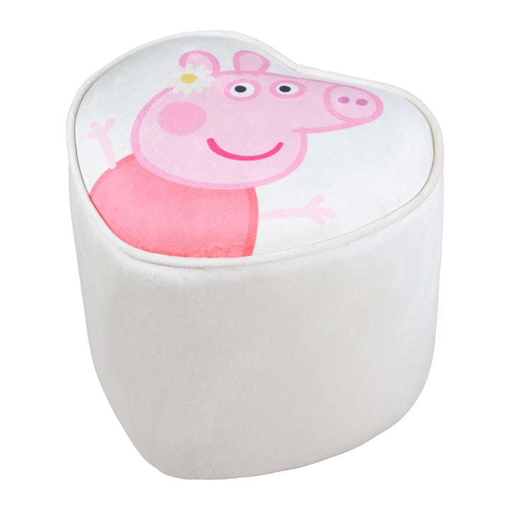 roba Pouf Coeur en Velours pour Chambre Enfant Peppa Pig - Tabouret Solide et Doux - Assise Stable d