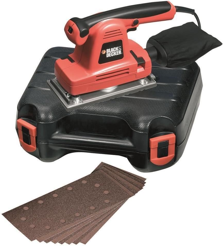 Black+Decker Schwingschleifer, Schleifmaschine (310W, leicht bedienbare Schleifpapierklemme, integri