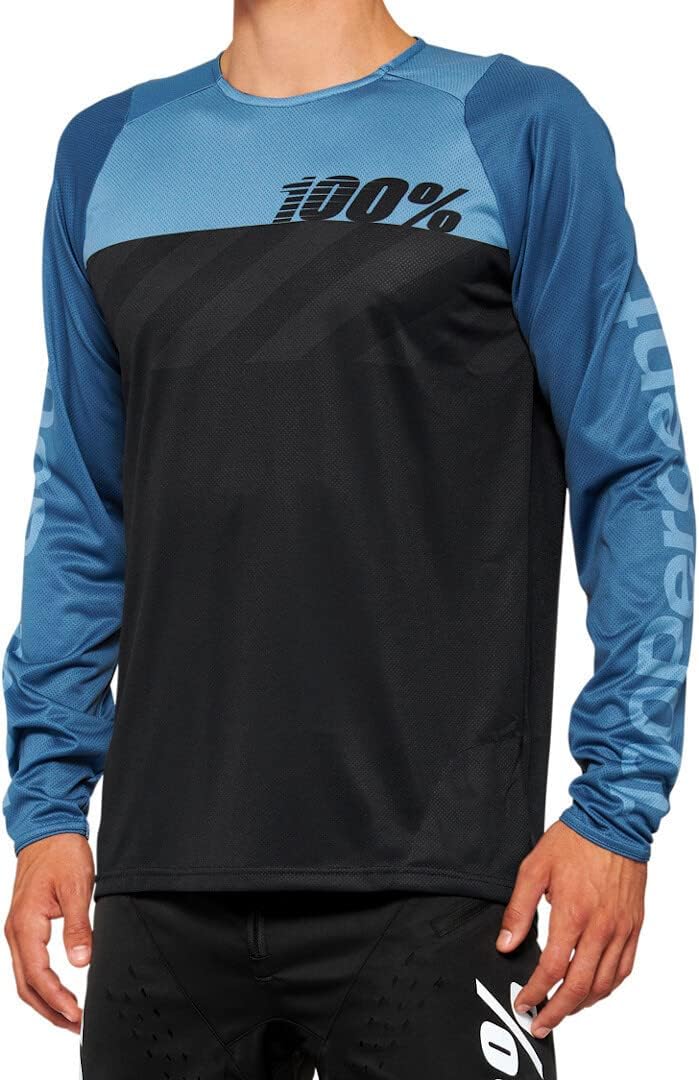 100% MTB-Jersey Langarm R-Core Blau Gr. S