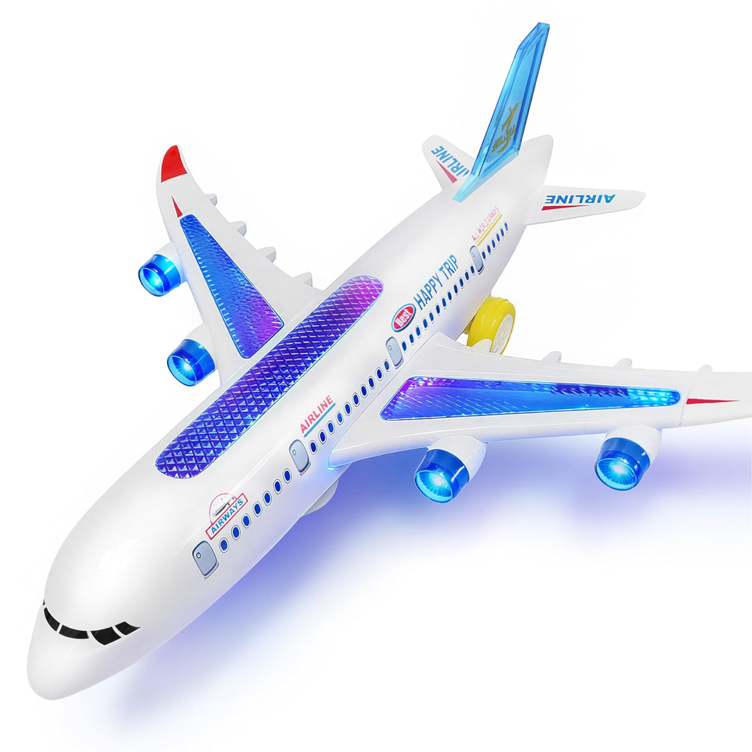 Flugzeug Spielzeug für Kinder ab 3 Jahren – Elektrisches Flugzeug mit Blinkenden LED-Lichtern & Soun