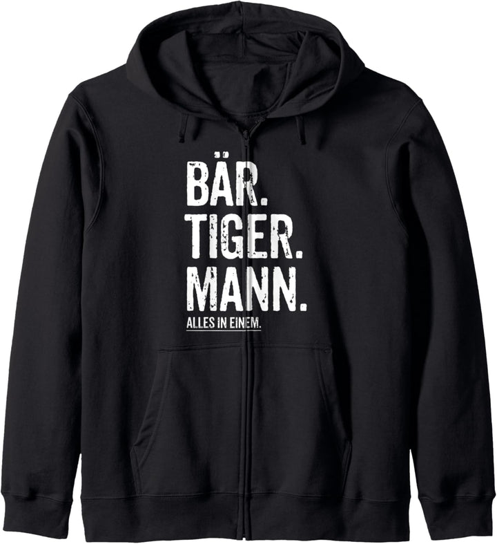 Papa Geschenk Bär Tiger Mann Bart Hipster Dad Beard Kapuzenjacke