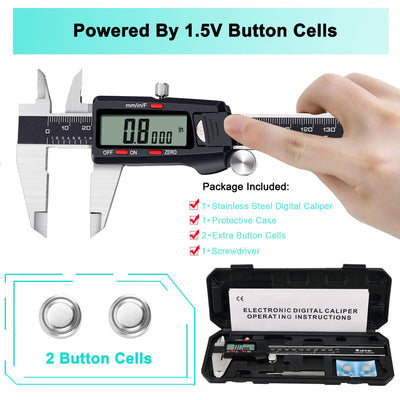 Kynup Messschieber Digital, 150mm / 6-Zoll Digitale Schieblehre Messgerät mit grossem LCD-Display fü