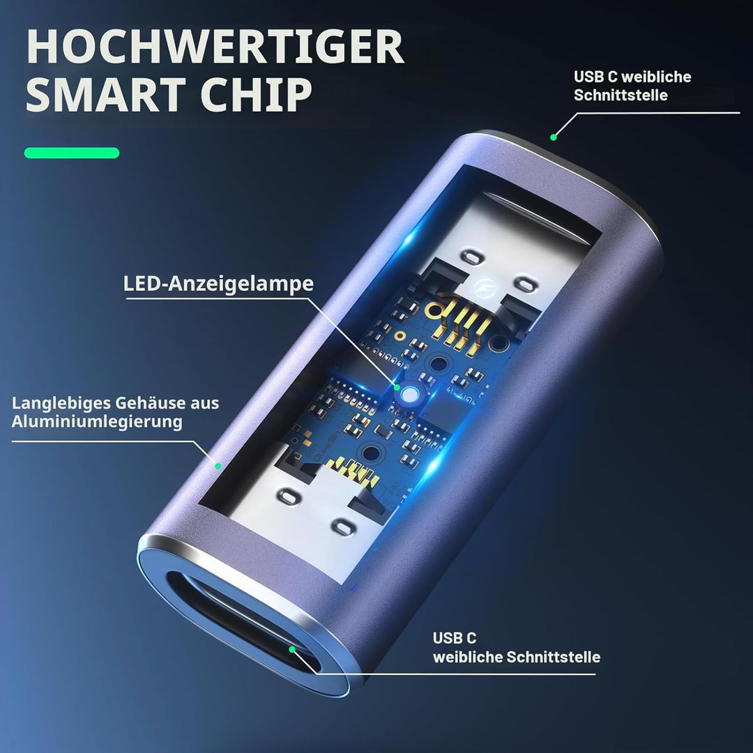 USB-C-Kupplung (4 Stück) Buchse auf Buchse Adapter Mit PD 240W 40Gbps 8K 60hz Video Kompatibel für T