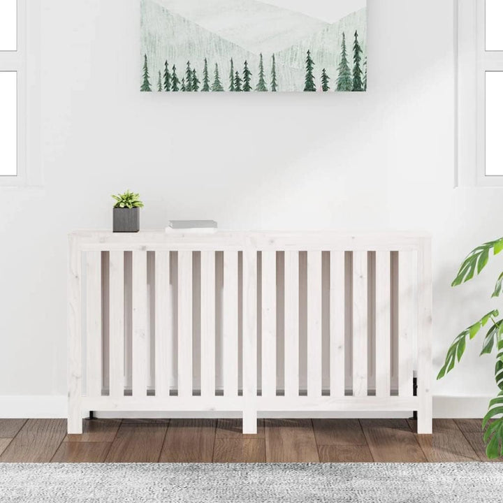 vidaXL Heizkörperverkleidung Weiss 153x19x84 cm Massivholz Kiefer