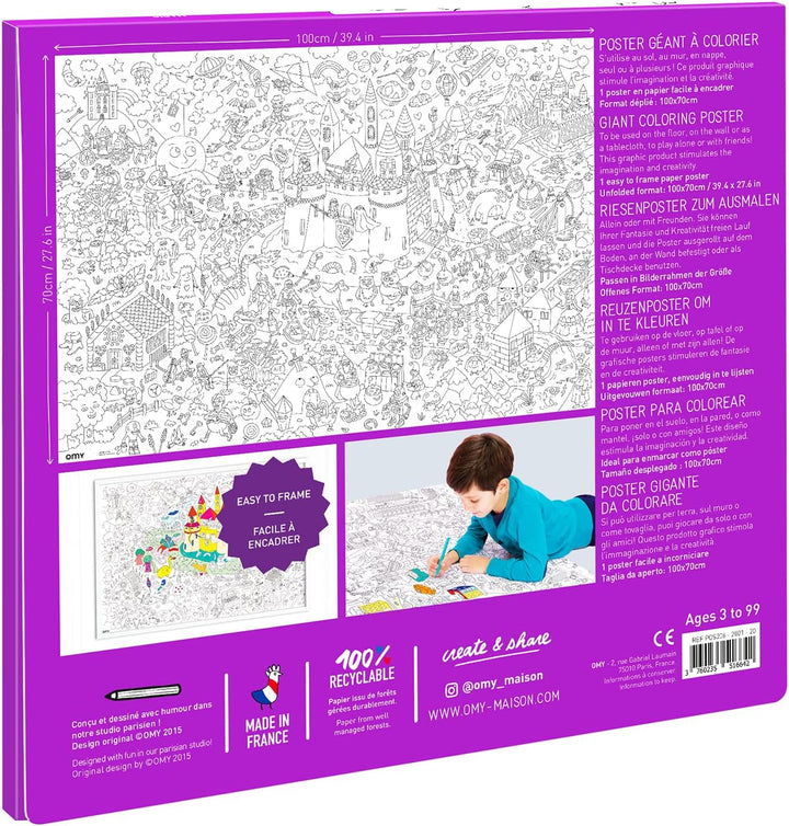 OMY Giant Coloring Poster 70 x 100, Magic 40,4 x 26 x 24 cm, 40,4 x 26 x 24 cm