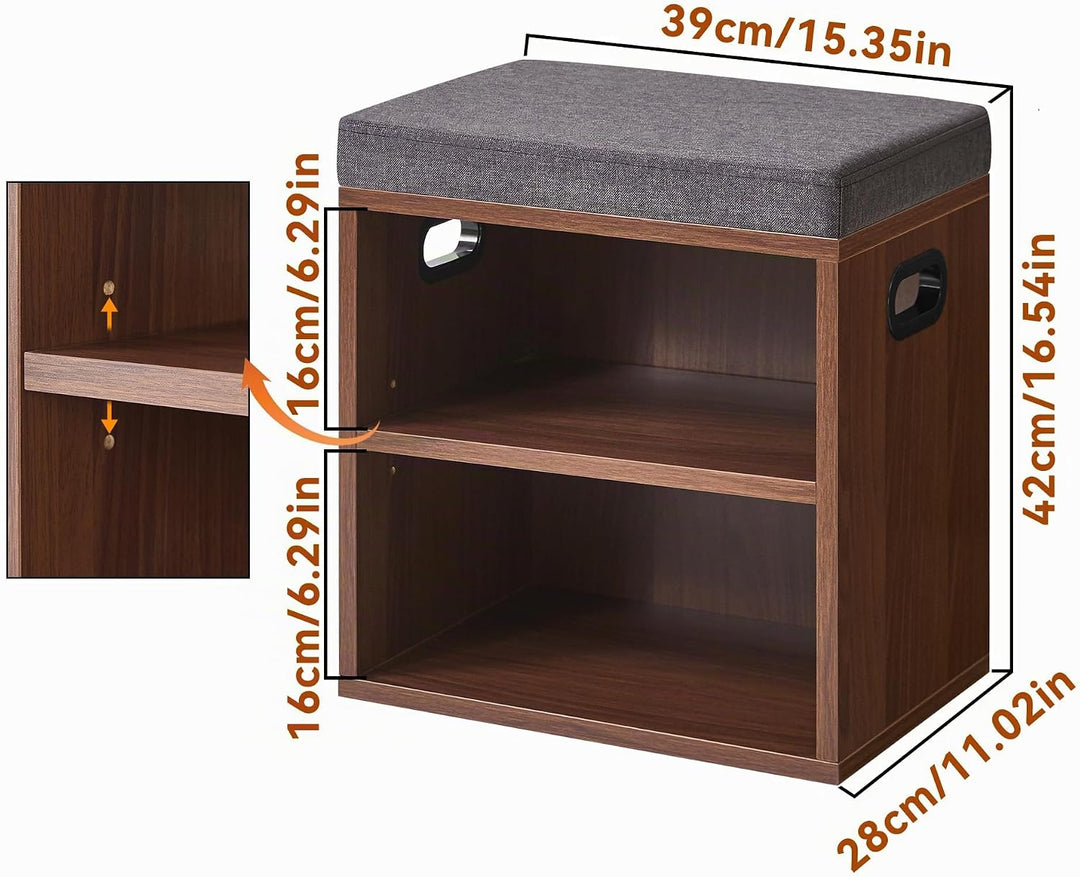 YMYNY Schuhbank mit Sitzfläche, Schuhschrank mit sitzbank, Schuhregal Klein mit Sitzbank, Sitzbank m
