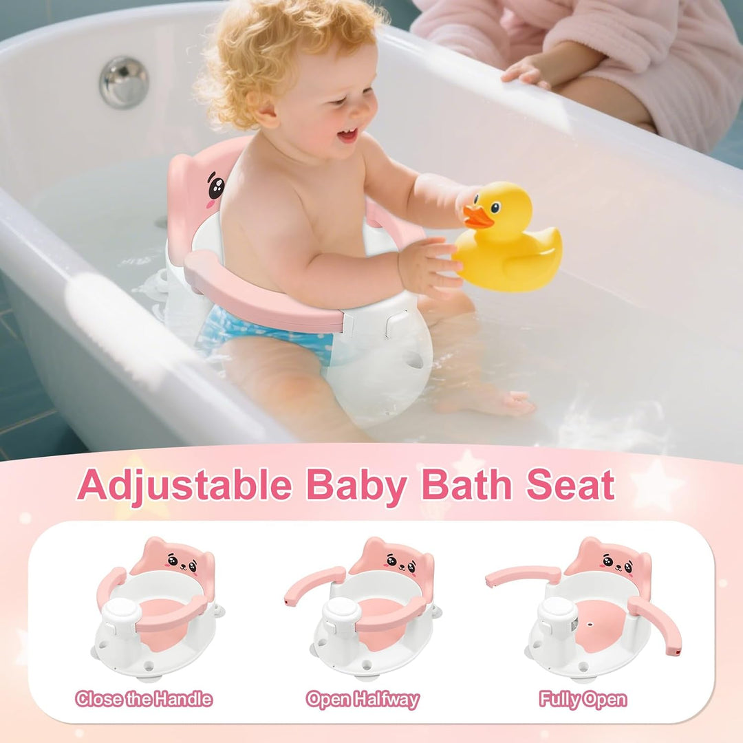 Badewannensitz Baby ab 6 Monate, Baby Badesitz mit 4 Saugnäpfen,Bath Seat für Dusche Oder Badewanne,
