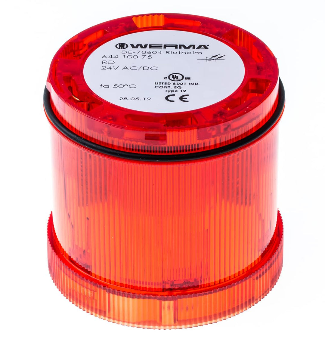WERMA 644.100.75 RD LED-Dauerlichtelement 24VAC/DC, 24 V, Rot