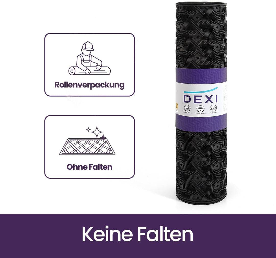 DEXI Fussmatte Aussen 48,5 x 75 cm, rutschfeste Schmutzfangmatte mit Drainagelöchern, Wasserdicht &