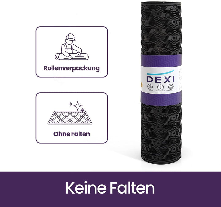 DEXI Fussmatte Aussen 48,5 x 75 cm, rutschfeste Schmutzfangmatte mit Drainagelöchern, Wasserdicht &