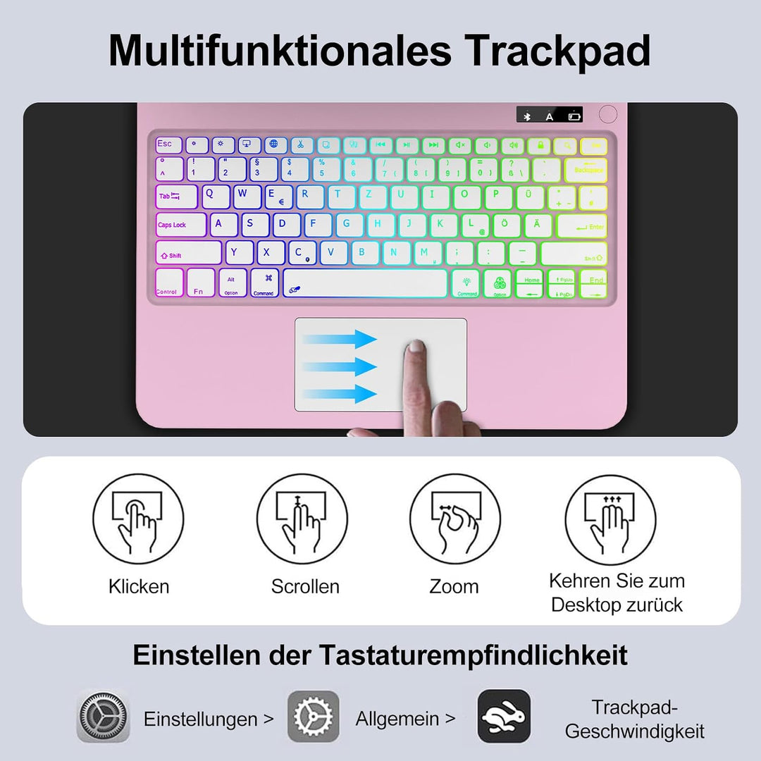 Magic Keyboard für iPad Air 13 Zoll 2026/2025/2024 (M4/M3/M2), iPad Pro 12.9 Zoll (6/5/4/3 Gen), Hül