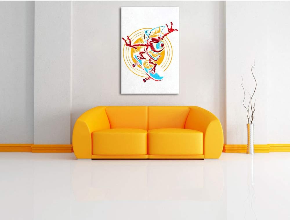 Cali Skate white Leinwandbild Bild auf Leinwand, XXL riesige Bilder fertig gerahmt mit Keilrahmen, K