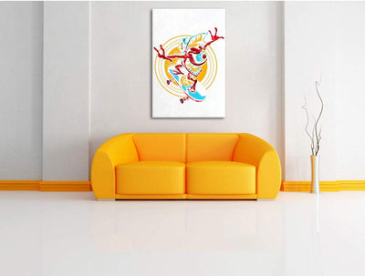 Cali Skate white Leinwandbild Bild auf Leinwand, XXL riesige Bilder fertig gerahmt mit Keilrahmen, K