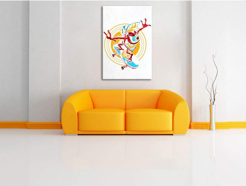 Cali Skate white Leinwandbild Bild auf Leinwand, XXL riesige Bilder fertig gerahmt mit Keilrahmen, K