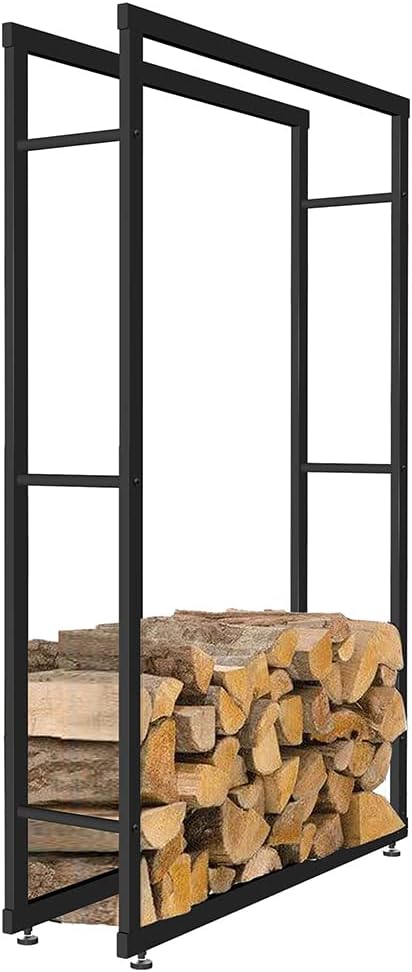 Melko Kaminholzständer Feuerholzablage Kaminholzregal Brennholzhalter 150x60 cm inkl. höhenverstellb