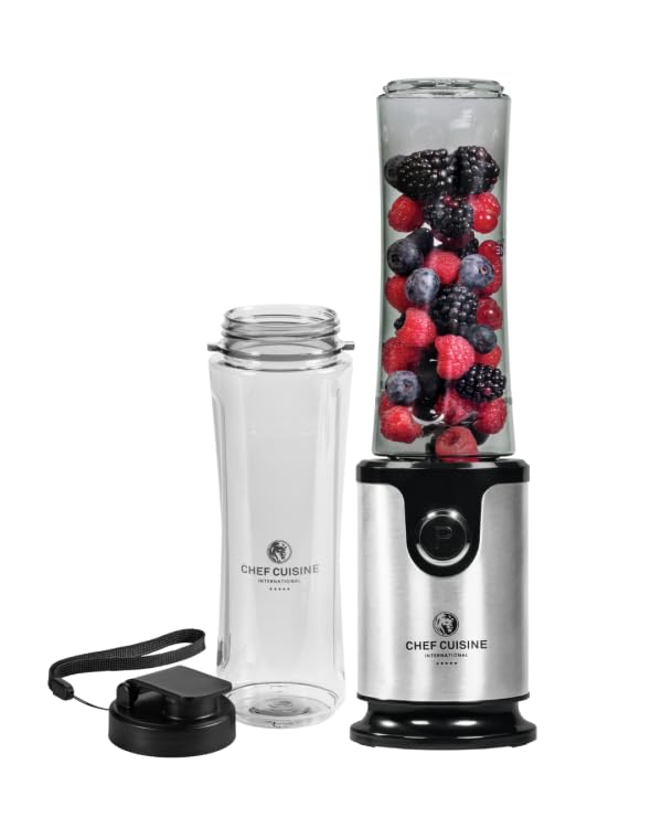 CHEF CUISINE Smoothie Maker 300W, 2x Mixbehälter (500 ml) aus bruchsicherem TRITAN-Kunststoff inkl.