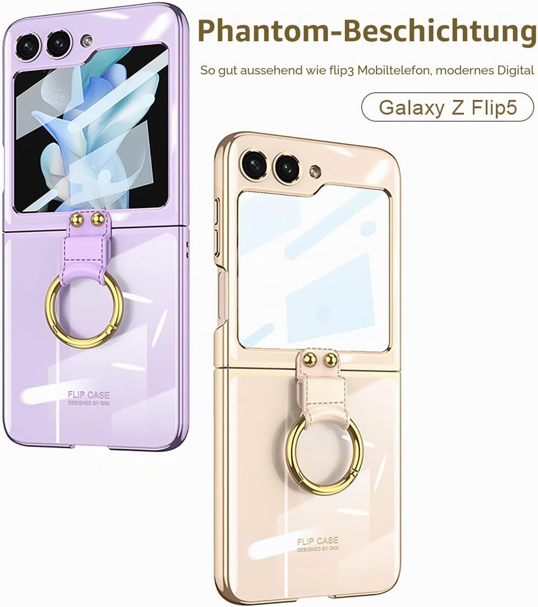 CeeEee Hülle für Samsung Z Flip 5 Transparent Handyhülle Stossfest Dünn Klappbar Case für Galaxy Z F