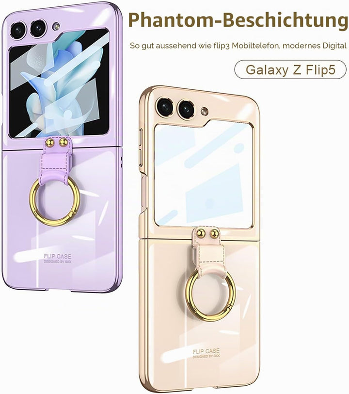 CeeEee Hülle für Samsung Z Flip 5 Transparent Handyhülle Stossfest Dünn Klappbar Case für Galaxy Z F