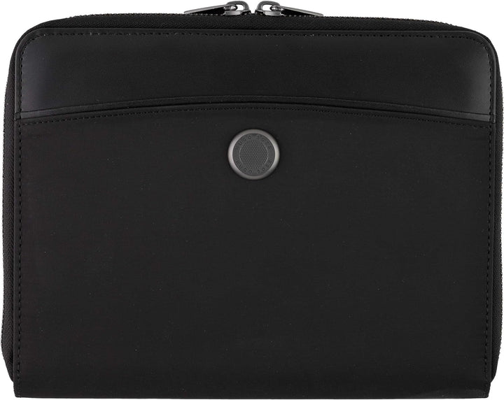 Hugo Boss A5 Konferenzmappe Zip Contour Schwarz Leder Reisverschluss, HTM005A