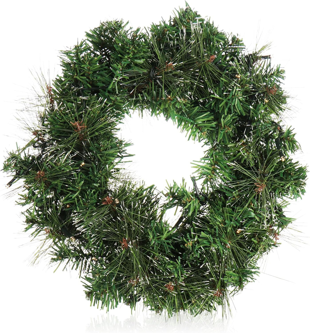 COM-FOUR® LED Türkranz Weihnachten - Adventskranz mit LED-Beleuchtung - tolle Weihnachtsdeko - 30 wa