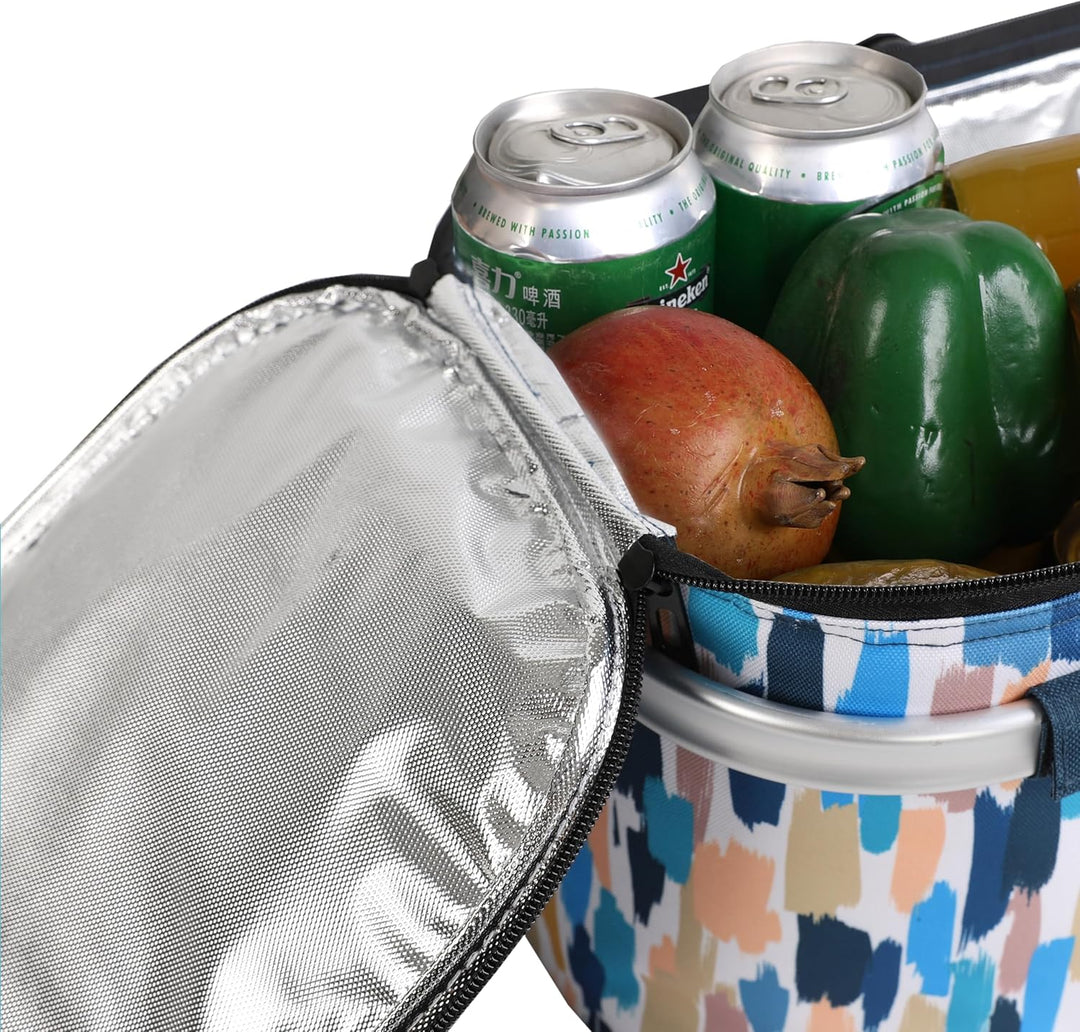 ALLCAMP 22L Einkaufskörbe Gross Isolierkorb Kühlkorb Kühltasche Picknickkorb Thermotasche Kühltasche