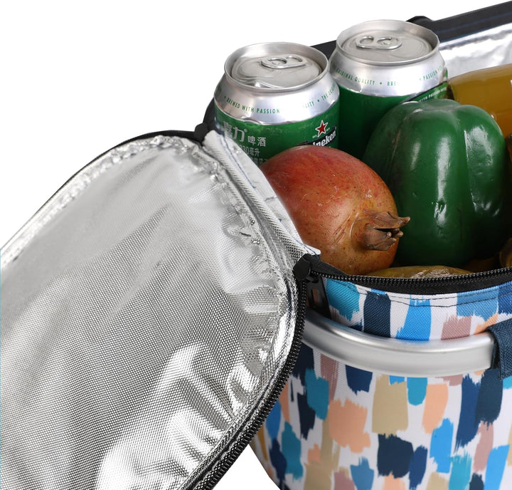 ALLCAMP 22L Einkaufskörbe Gross Isolierkorb Kühlkorb Kühltasche Picknickkorb Thermotasche Kühltasche