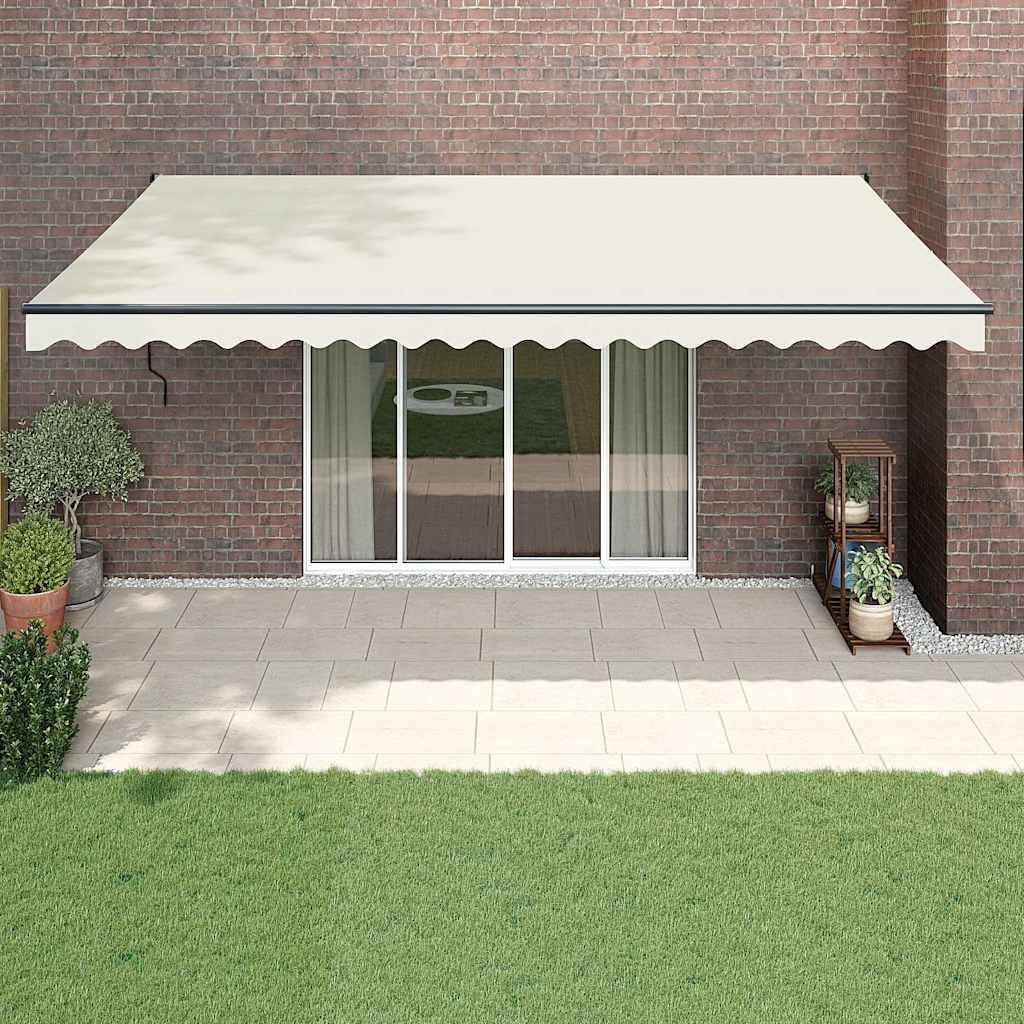 vidaXL Elektrische Markise mit Kurbel Creme 5x3 m Creme 5 x 3 m, Creme 5 x 3 m
