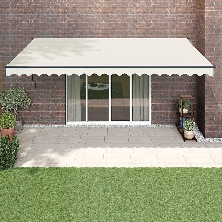 vidaXL Elektrische Markise mit Kurbel Creme 5x3 m Creme 5 x 3 m, Creme 5 x 3 m