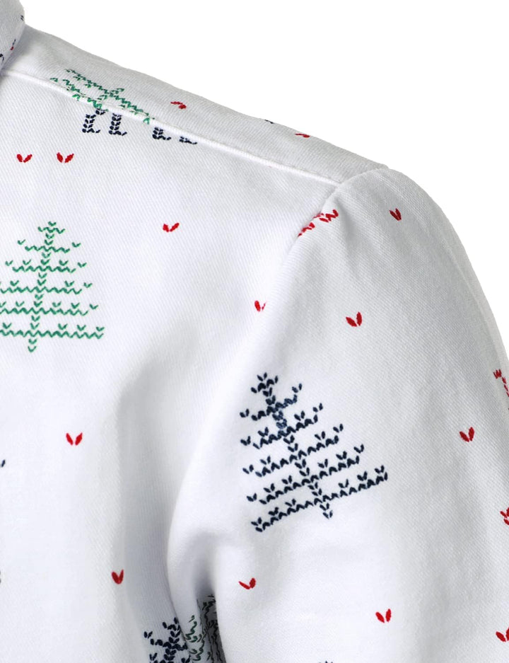 JOGAL Herren Funky Christmas Print Weihnachtsmann Hemd Langarm Button Up Freizeithemd Grosse Jungs 6