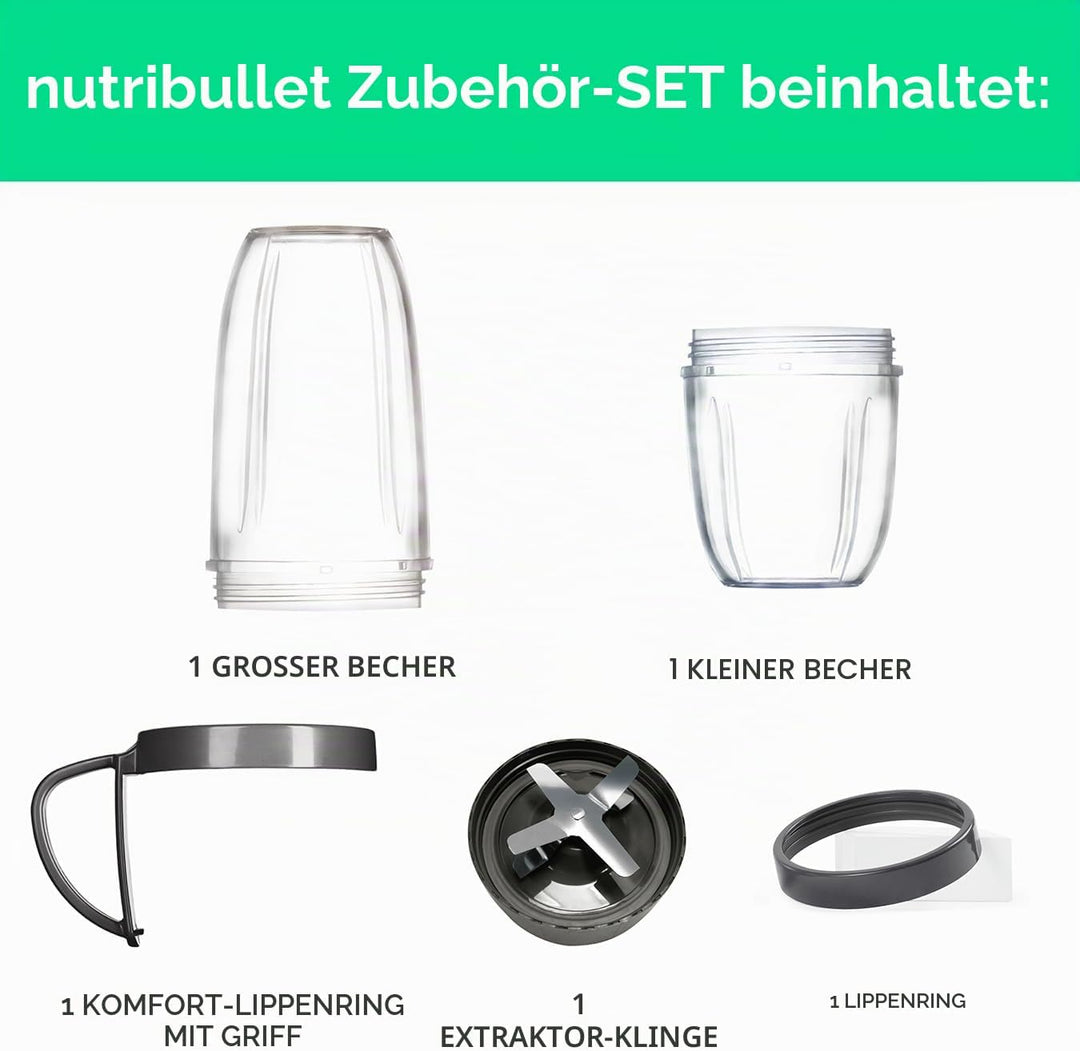 NutriBullet Deluxe Upgrade-Kit (wie auf High Street TV ), Verpackung kann variieren NutriBullet Zube