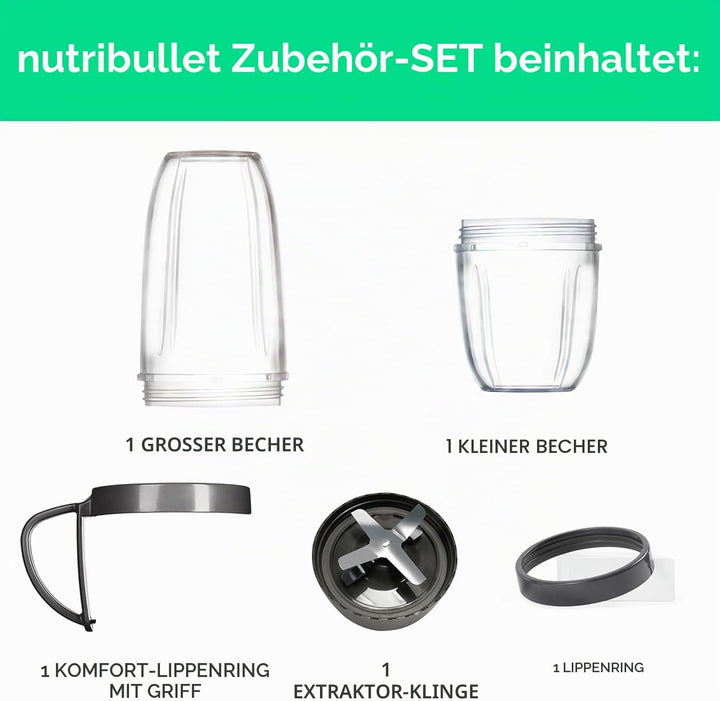 NutriBullet Deluxe Upgrade-Kit (wie auf High Street TV ), Verpackung kann variieren NutriBullet Zube