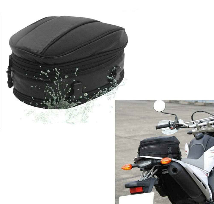 Motorrad Rücksitz Tail Pack Tasche Wasserdicht Leder Erweiterbar Gepäcktasche PU 7.5-10L Kapazität f