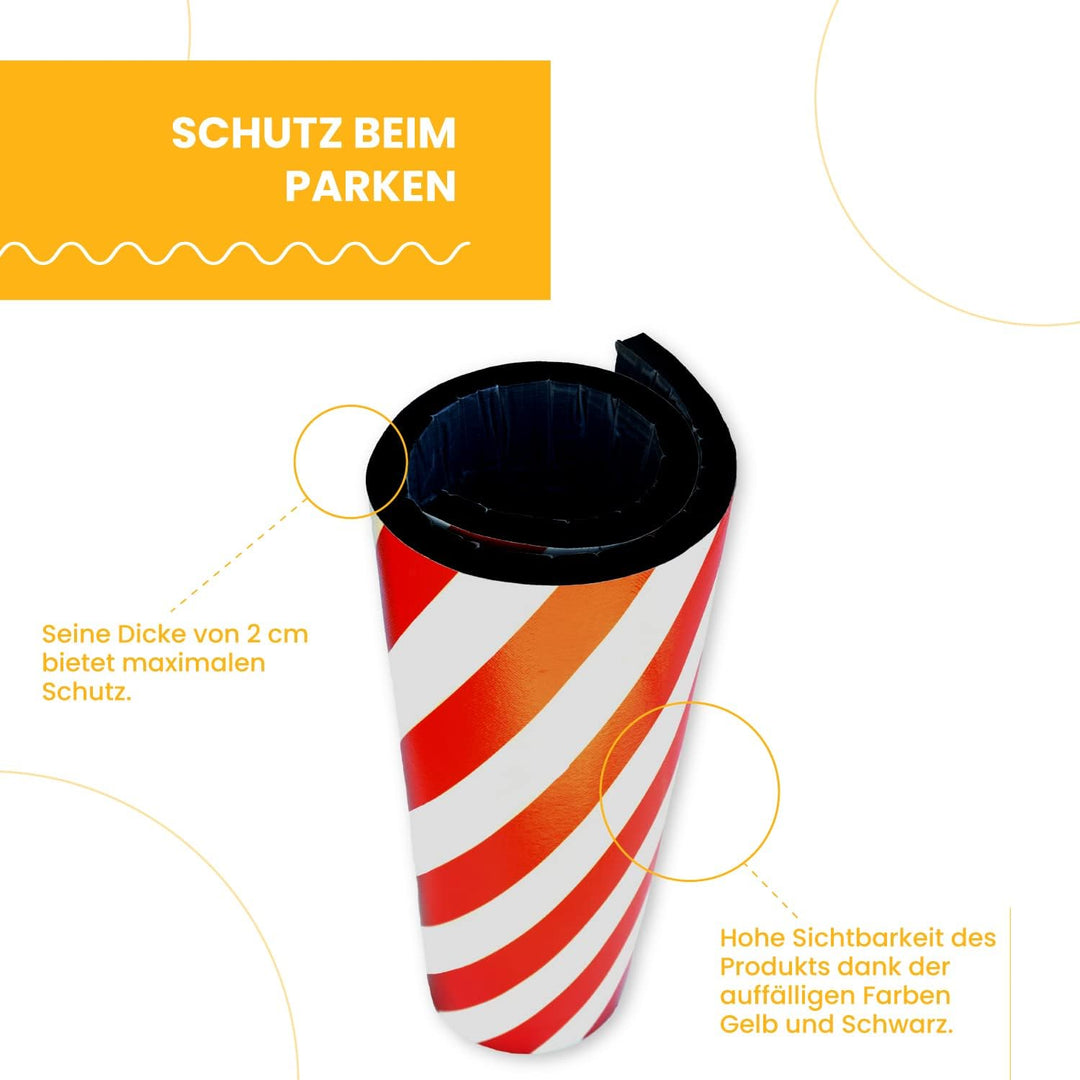 PARKING FACIL | Garagensäulenschutz | Rote und weisse Farbe | Länge 100cm| Höhe 70cm | Dicke: 2cm |