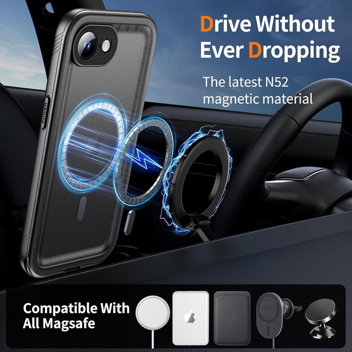 Cozycase TOP Militärschutz Hülle für iPhone 16e 17e Kompatibel mit MagSafe wasserdichte 360 Grad Pan