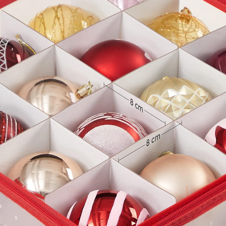 SONGMICS Aufbewahrungsbox für Weihnachtskugeln, 2er Set, Weihnachtskugeln Aufbewahrung, insgesamt 12