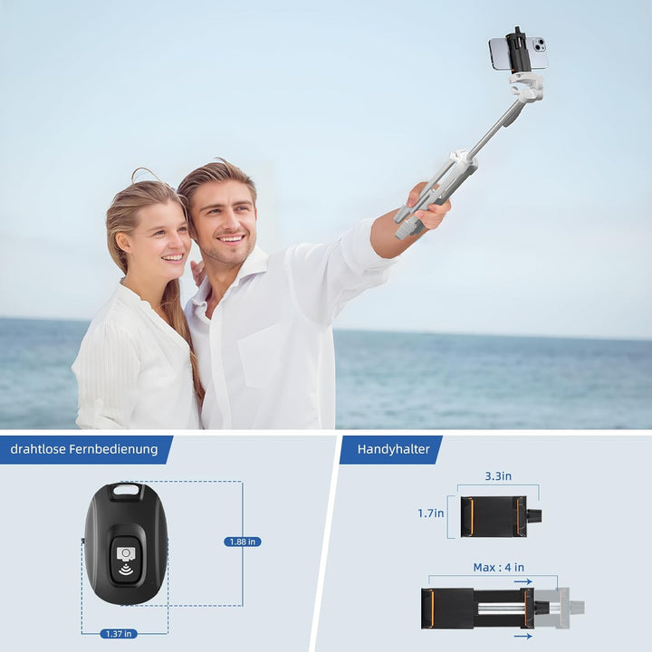 GEEKOTO Stativ für Smartphone, Einstellbar 55-Zoll Handy Stativ mit 360-Grad-Panorama-Drehplattform