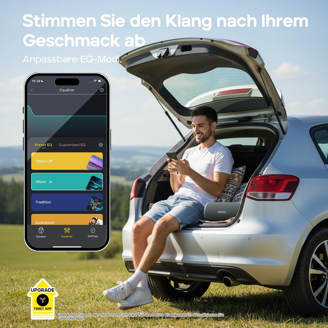 Tribit StormBox Lava Bluetooth Lautsprecher Gross, 80 W Outdoor Lautsprecher – 24 Std., IP67 Wasserd