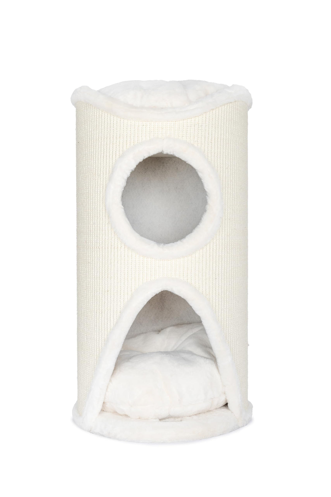Bontoy Katzenturm Mukki Creme I mit 2 Höhlen I grosse Liegefläche I 75 cm höhe I Stabiler Stand I mi