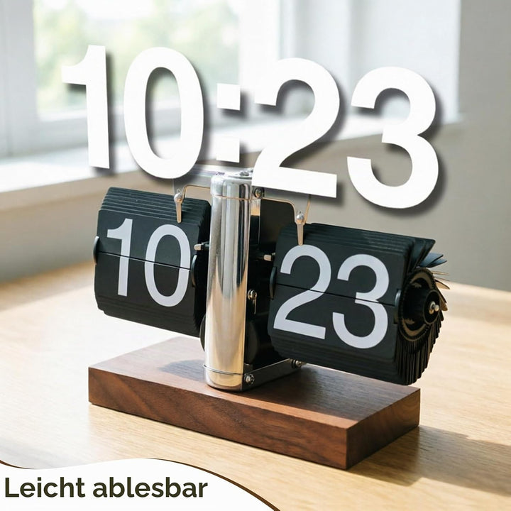 Retro Flip Vintage Schreibtisch Tisch Uhr, mechanische Auto Flip Schreibtisch Uhr grosse Anzahl 24H